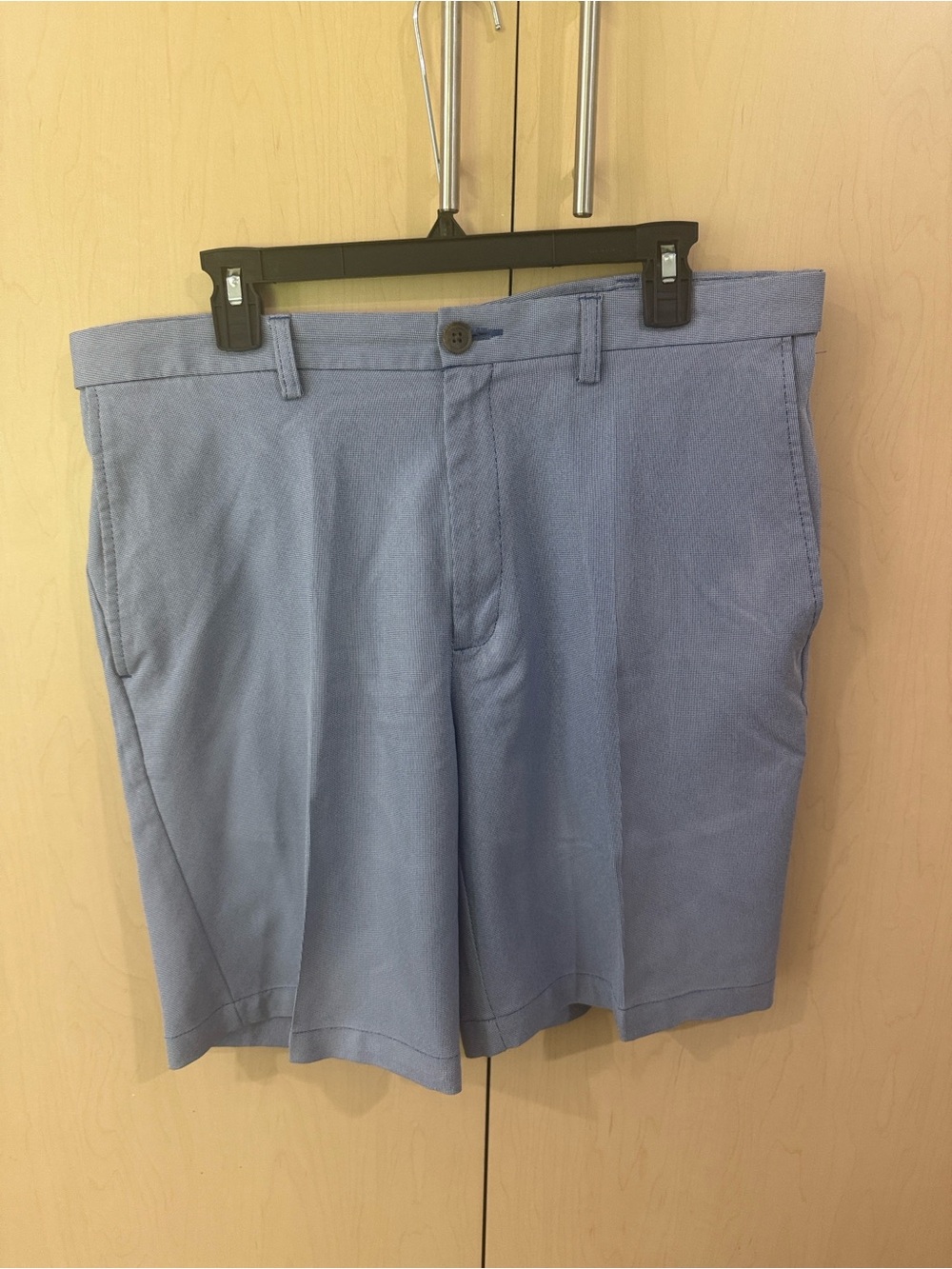 Men's Tailored Light Blue Flat-Front Shorts